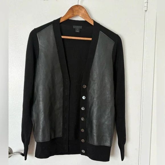Leather/wool Cardigan  S - Picture 6 of 11